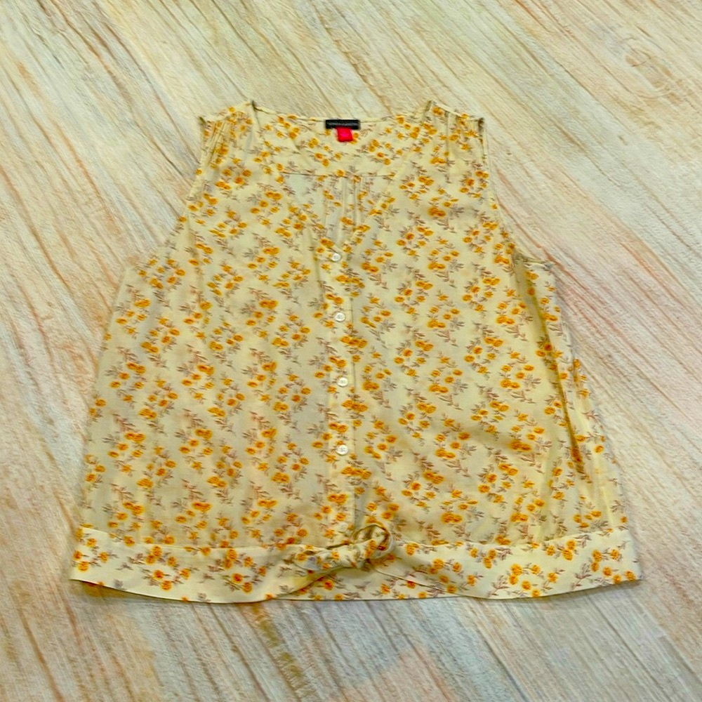 Vince Camino Sleeveless Floral Blouse